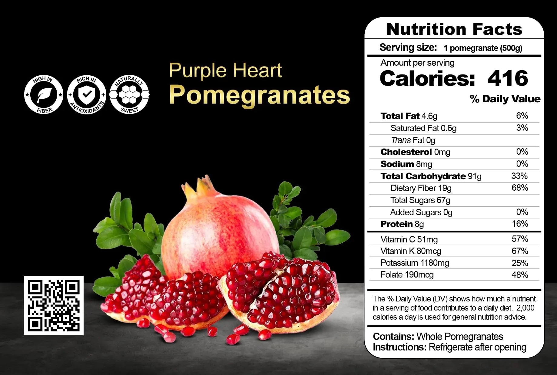 Purple Heart Pomegranate nutrition